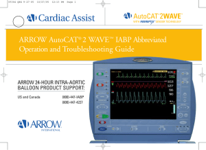 ARROW AutoCAT® 2 WAVE™ IABP Abbreviated Operation and