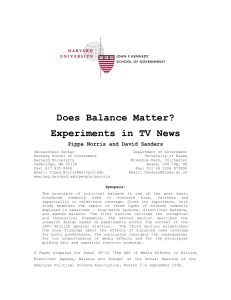 Does Balance Matter? Experiments in TV News