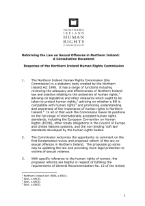 Reforming the Law on Sexual Offences in Northern Ireland: A