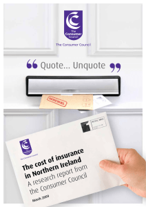 ``Quote…Unquote`` The Cost of Insurance in Northern Ireland