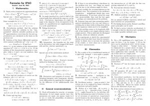 Formulas for IPhO