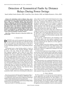 Detection of Symmetrical Faults by Distance Relays During Power