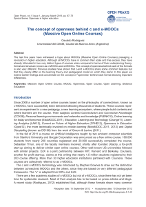 The concept of openness behind c and x-MOOCs