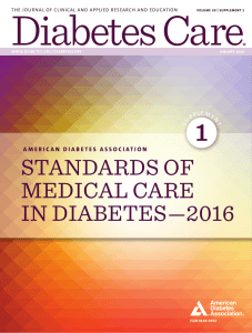 ADA: Standards of Medical Care in Diabetes 2016