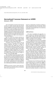 International Consensus Statement on ADHD January 2002
