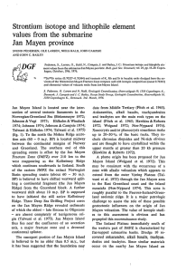 Strontium isotope and lithophile element values from the submarine