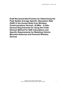 SAR - Proposals for New Standards