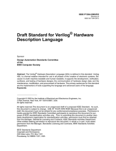 Draft Standard for Verilog Hardware Description Language