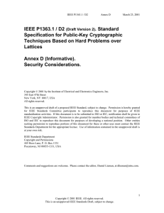 IEEE P1363.1 / D2 (Draft Version 2). Standard Specification for