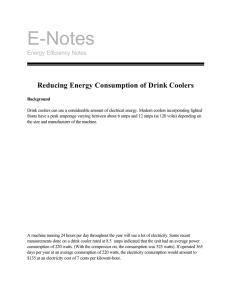 Reducing Energy Consumption of Drink Coolers