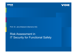 Risk Assessment in IT Security for Functional Safety