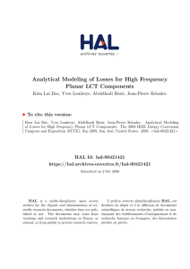 Analytical Modeling of Losses for High Frequency Planar LCT