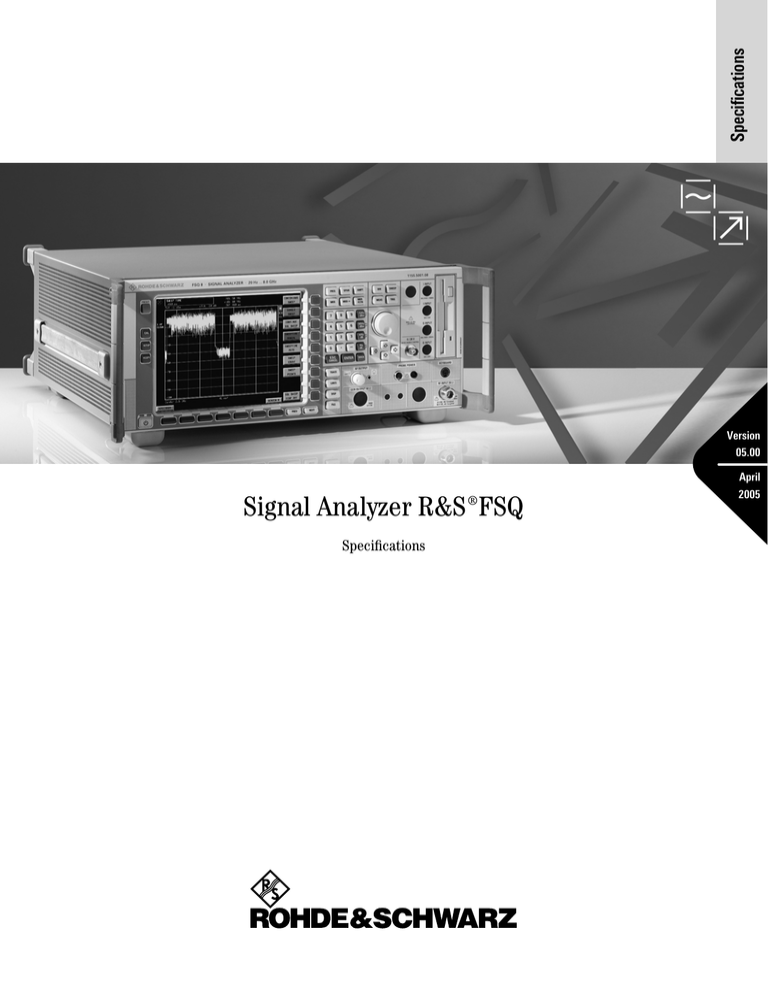 Signal Analyzer ¸FSQ