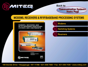 Modems, Receivers and RF/IF Baseband Processing