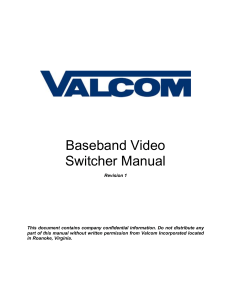 Baseband Video Switcher Manual