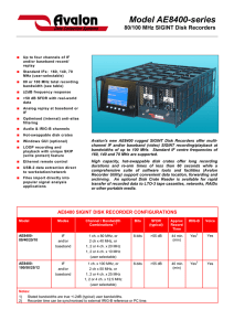 AE8400 Disk Recorder