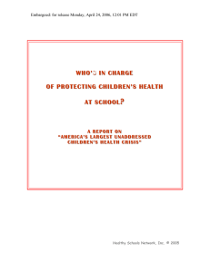 who`s in charge - Healthy Schools Network
