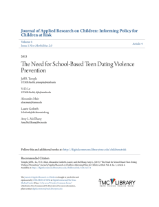 The Need for School-Based Teen Dating Violence Prevention