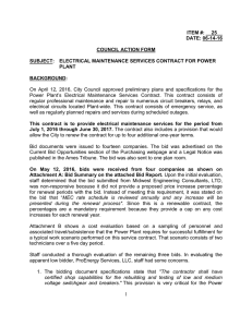 electrical maintenance services contract for power