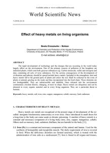 Effect of heavy metals on living organisms