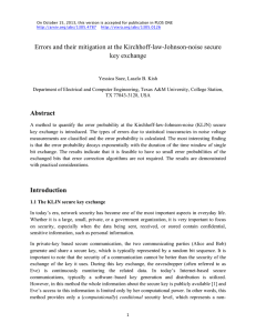Errors and their mitigation at the Kirchhoff-law-Johnson