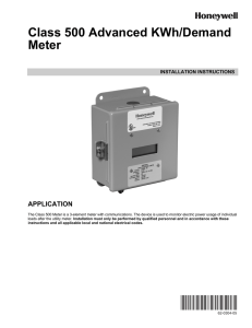 62-0304—05 - Class 500 Advanced KWh/Demand Meter
