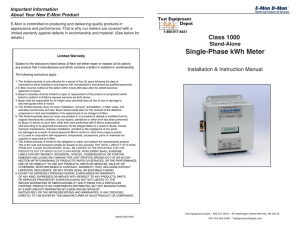 Single-Phase kWh Meter