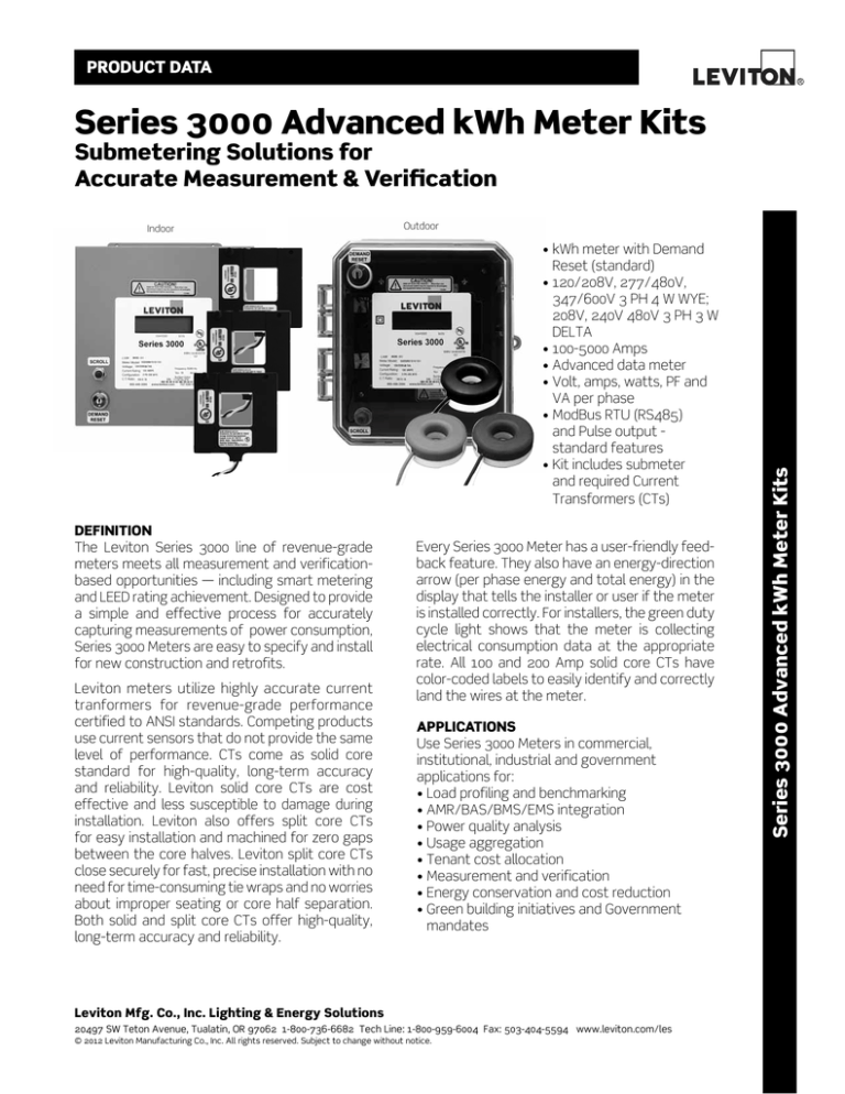 series 3000 advanced kWh Meter kits