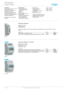 kWh Meters Single Phase