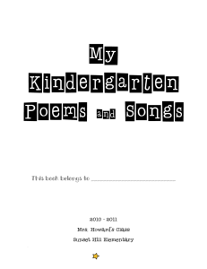 My First Grade Poems and Songs