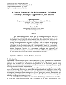 A General Framework for E-Government: Definition Maturity