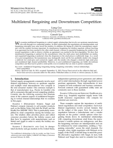 Multilateral Bargaining and Downstream Competition