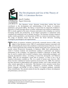 The Development and Use of the Theory of ERG