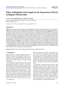 Effect of Biejiajian Oral Liquid on the Expression of RAAS in Hepatic