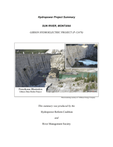 Hydropower Project Summary SUN RIVER, MONTANA GIBSON