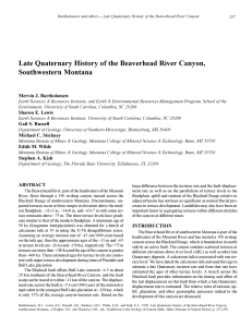 Late Quaternary History of the Beaverhead River Canyon
