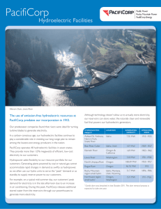 PacifiCorp Hydroelectric Facilities Overview