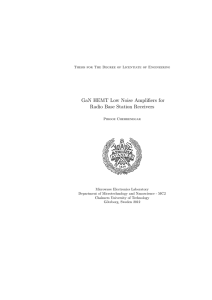 GaN HEMT Low Noise Amplifiers for Radio Base Station Receivers