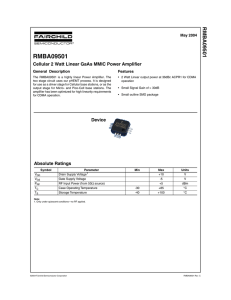 RMBA09501 Cellular 2 Watt Linear GaAs MMIC Power Amplifier