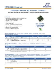 NPTB00004 Datasheet Gallium Nitride 28V, 5W RF Power Transistor
