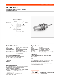 All-Metal Passive Proximity Sensor, Ferrous Metal Sensing.p65