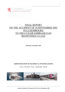 final report on the accident of 24 september 2003 in luxembourg to