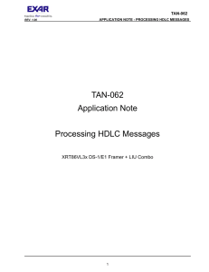 TAN-062 Application Note Processing HDLC Messages