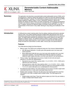 Parameterizable Content-Addressable Memory Application Note