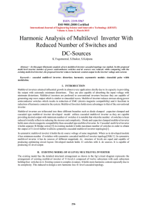 Harmonic Analysis of Multilevel Inverter With Reduced Number of