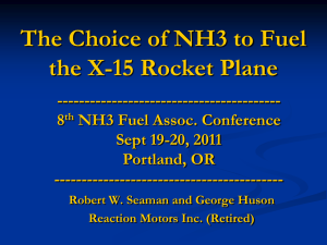 The Choice of NH3 to Fuel the X-15 Rocket Plane