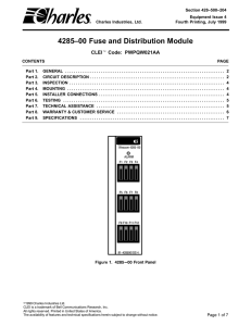 4285–00 Fuse and Distribution Module