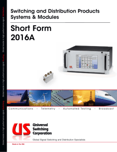USC Short Form Catalog 2016A - Universal Switching Corporation