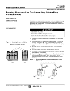 Locking Attachment for Front-Mounting, LA Auxiliary Contact Blocks