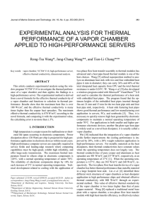 experimental analysis for thermal performance of a vapor chamber